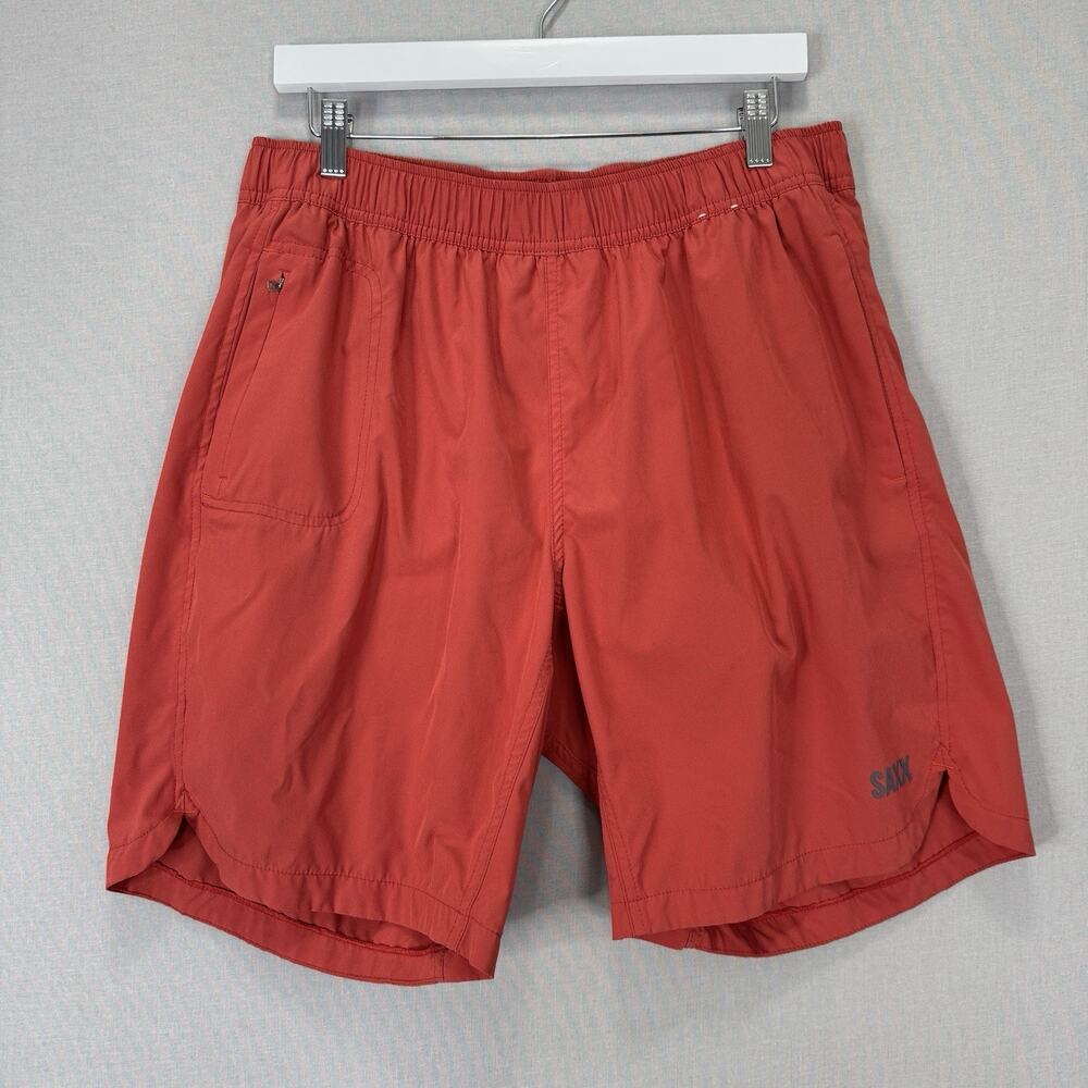 SAXX Gainmaker 2in1 Performance Stretch Short Mens XL Sunset Red Lined Training
